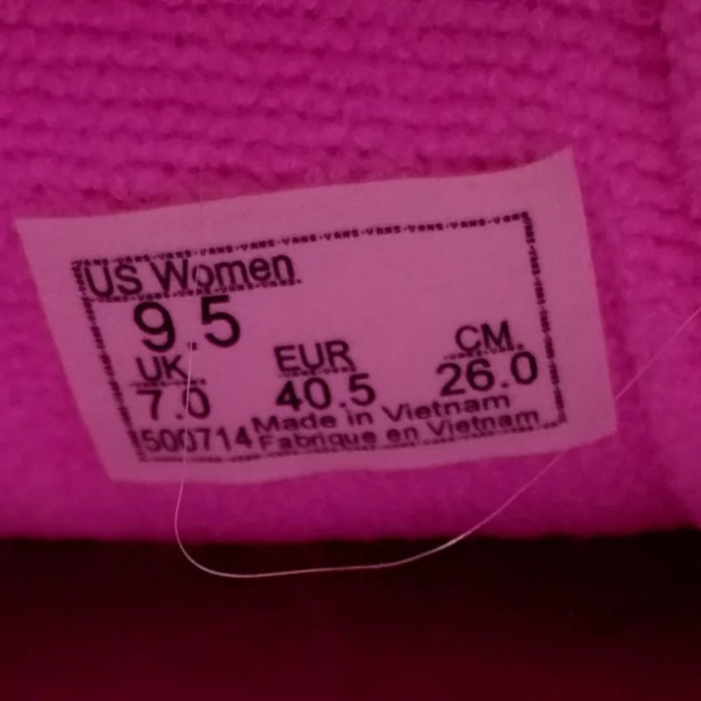 Vans Seldan Platform Pink Canvas Sneakers Womens 9.5 Low Top Lace Up Shoes‎